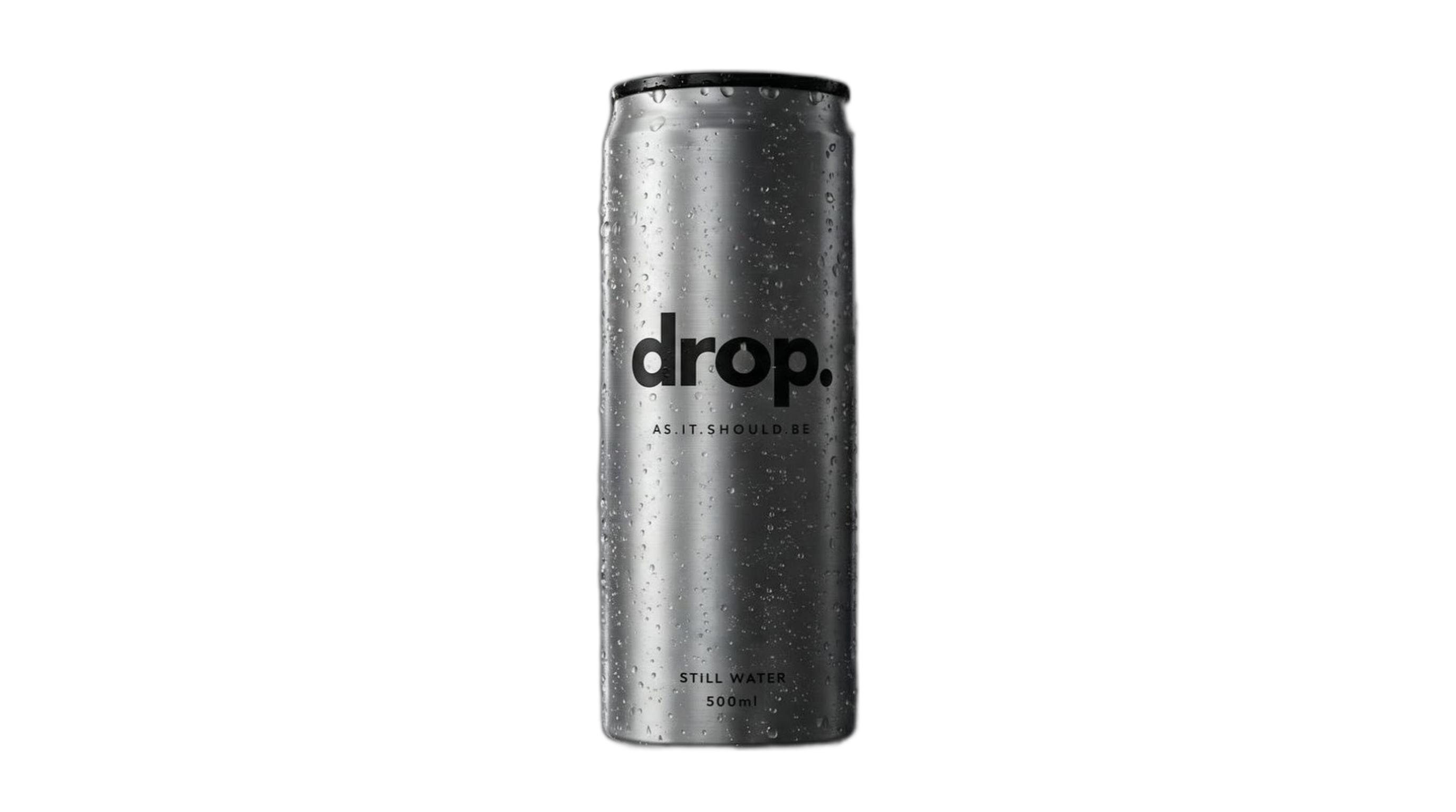 DROP premium still water in a sleek silver aluminium can